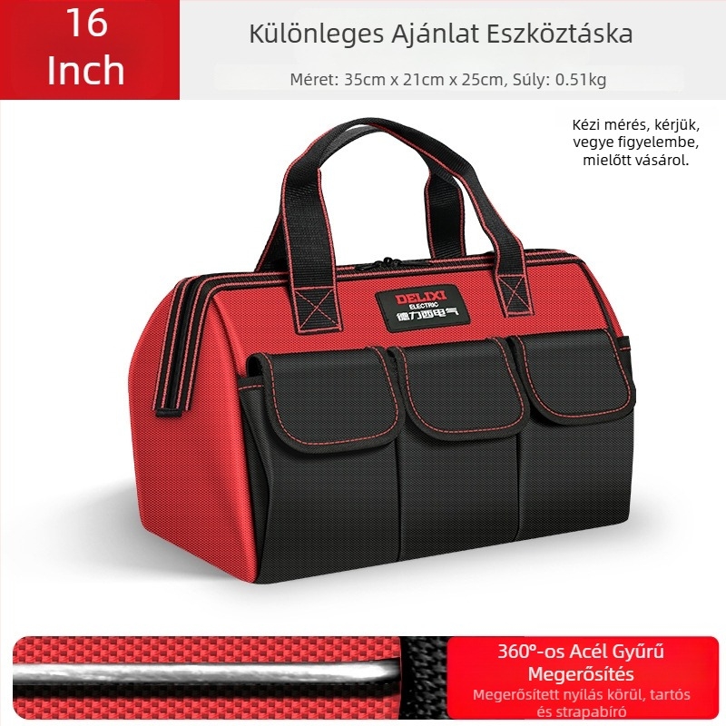 Vászon szerszámtáska villanyszerelőknek — masszív, tartós, multifunkcionális, hordozható tok javításhoz és faragáshoz