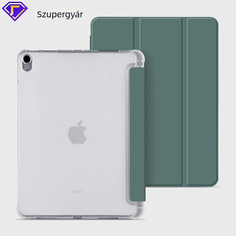 iPad Pro 11 hüvely tollrekesszel, félig átlátszó matt alj, átlátszó TPU élek, teljes védelem