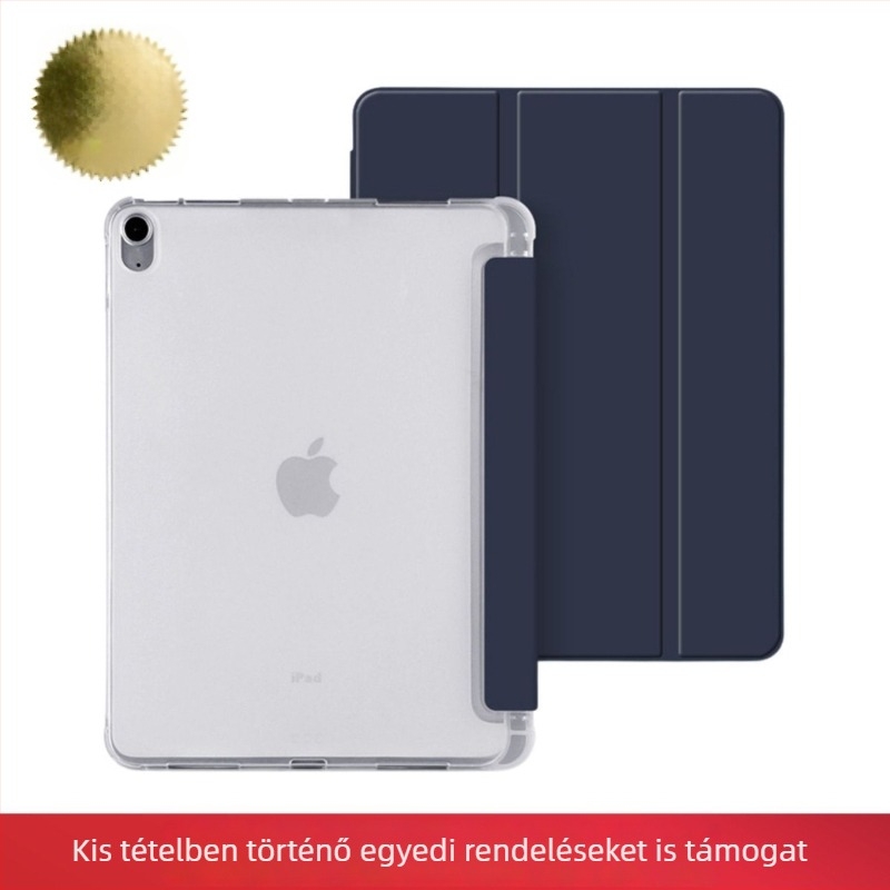 iPad Pro 11 hüvely tollrekesszel, félig átlátszó matt alj, átlátszó TPU élek, teljes védelem