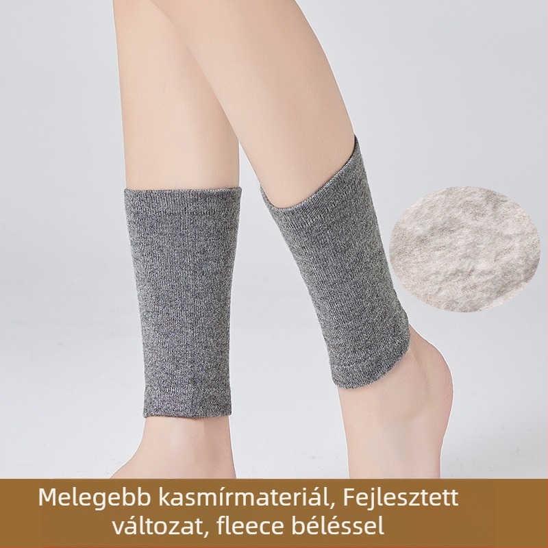 Kasmír bokaprotektor zokni fleece béléssel, elasztikus, uniszex, védelem a boka és a vádlinak, meleg ősz-télre