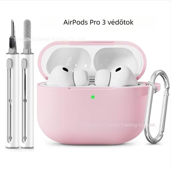 AirPods Pro 3-hoz 2,5 mm vastag szilikon védőtok, tisztító tollal