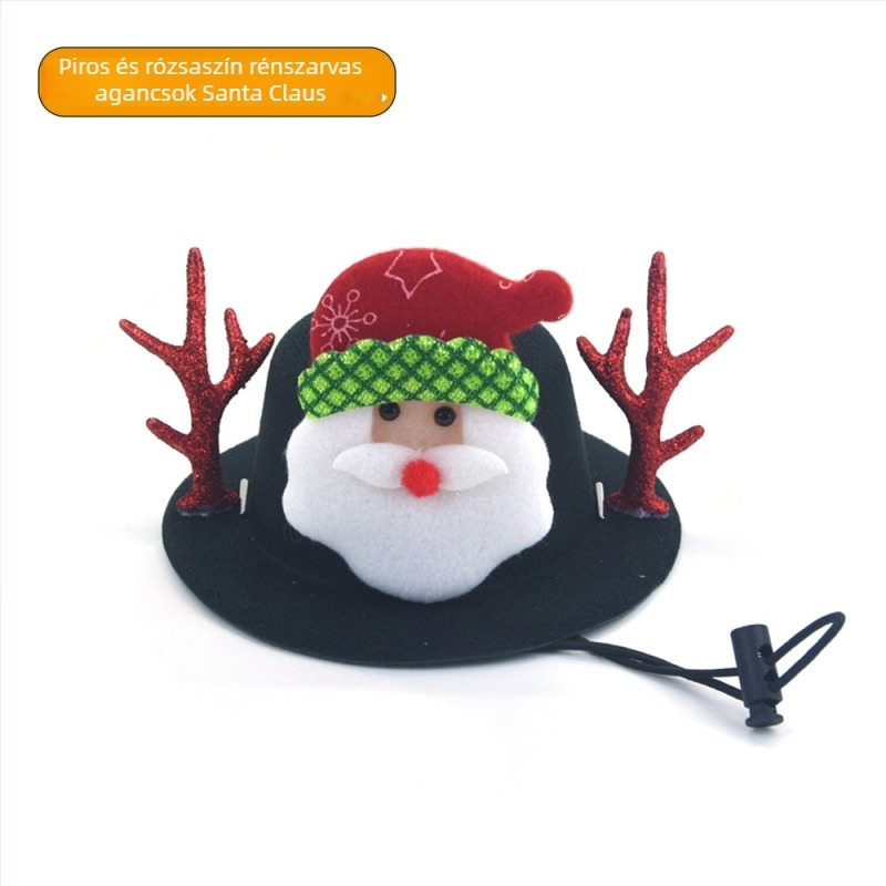 Kisállat Karácsonyi készlet: kutyanyakörv csengővel és Mikulás sapkával (Minta: egyszínű; Anyag: Koreai velúr; Szövés: egyszerű szövés; Alkalmas minden évszakra; Univerzális)