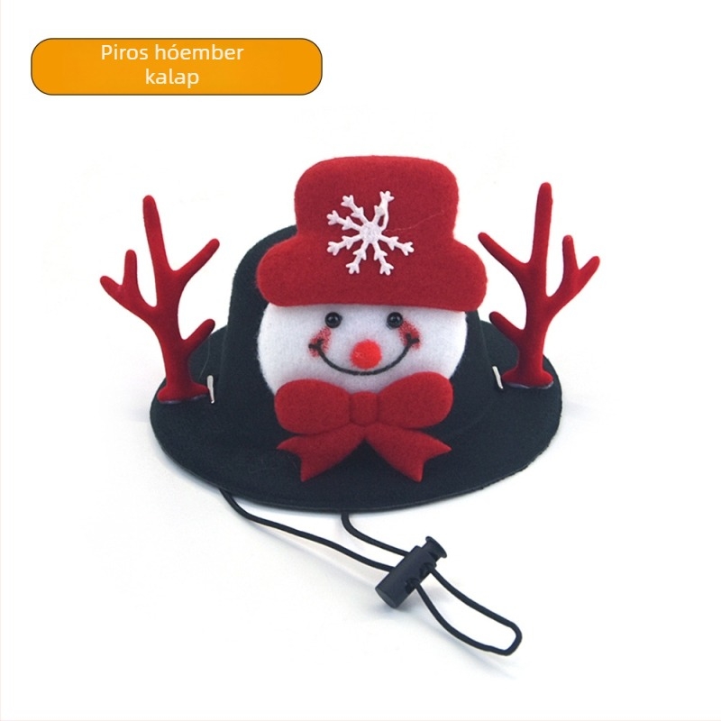 Kisállat Karácsonyi készlet: kutyanyakörv csengővel és Mikulás sapkával (Minta: egyszínű; Anyag: Koreai velúr; Szövés: egyszerű szövés; Alkalmas minden évszakra; Univerzális)