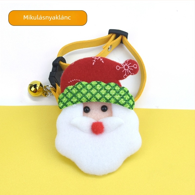Kisállat Karácsonyi készlet: kutyanyakörv csengővel és Mikulás sapkával (Minta: egyszínű; Anyag: Koreai velúr; Szövés: egyszerű szövés; Alkalmas minden évszakra; Univerzális)