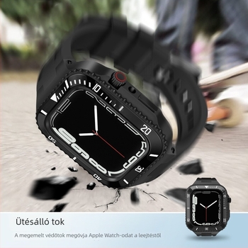 Fém védőtok Apple Watch 44/45 mm-hez, kompatibilis a Series 4-7 és SE