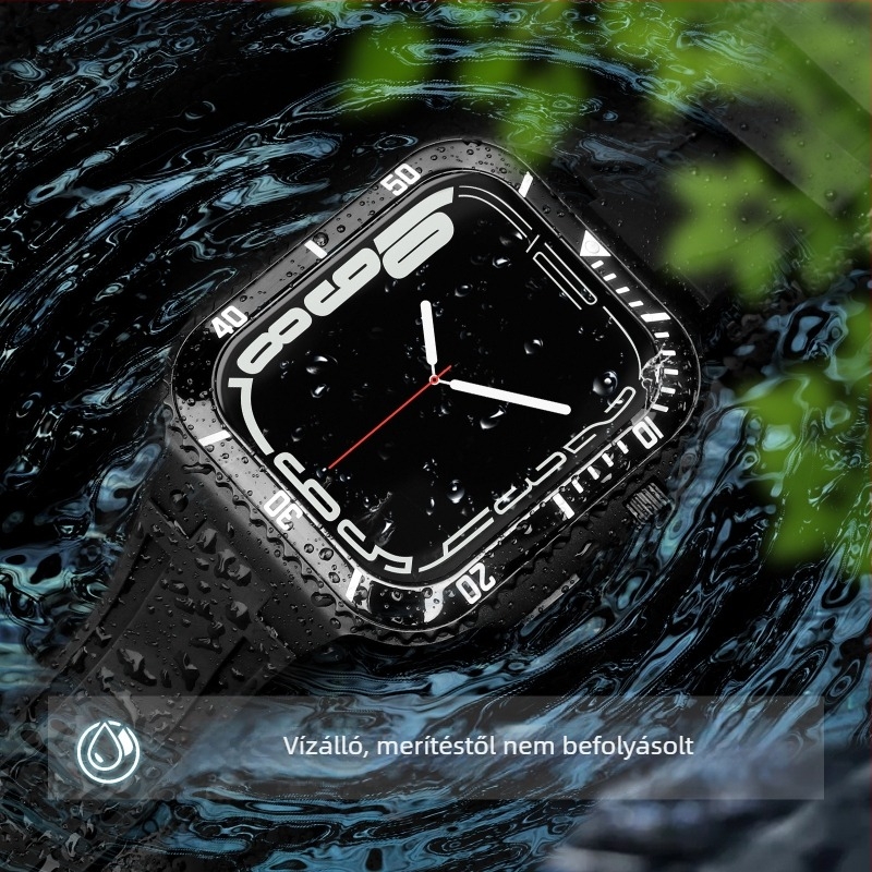 Fém védőtok Apple Watch 44/45 mm-hez, kompatibilis a Series 4-7 és SE