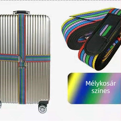 PU anyagú poggyász kötőszalag, vastított, állítható, keresztirányban megerősített