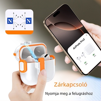 AirPods Pro 3 védőtok zárral és kinyíló fedéllel, 5. generáció, új modell