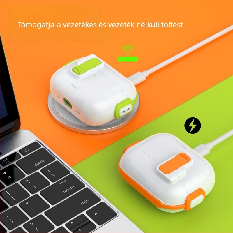 AirPods Pro 3 védőtok zárral és kinyíló fedéllel, 5. generáció, új modell