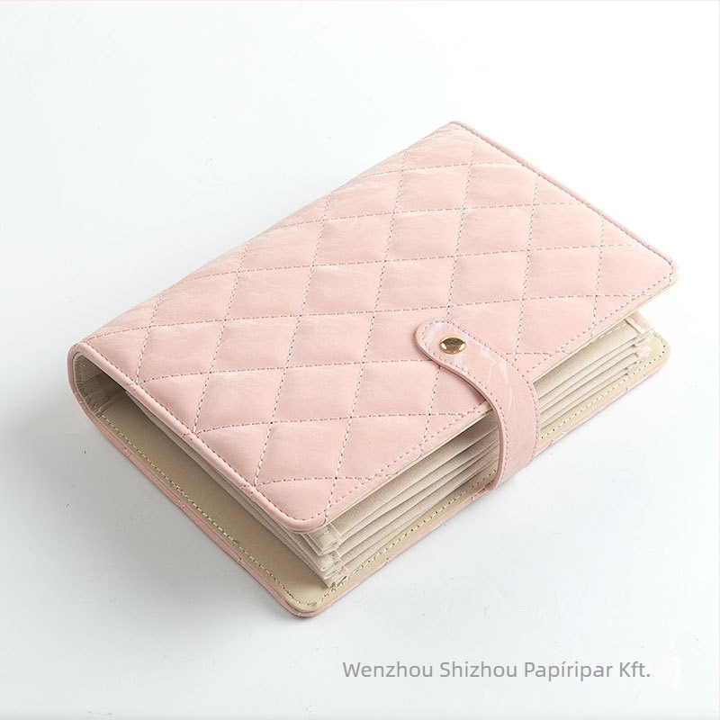 Nappa mintázatú PU bőr ékszer-táska, koreai stílusú clutch, merev kivitel