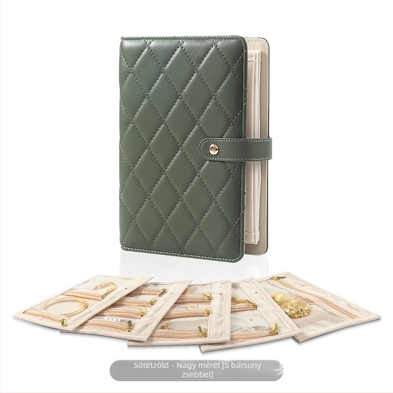 Nappa mintázatú PU bőr ékszer-táska, koreai stílusú clutch, merev kivitel
