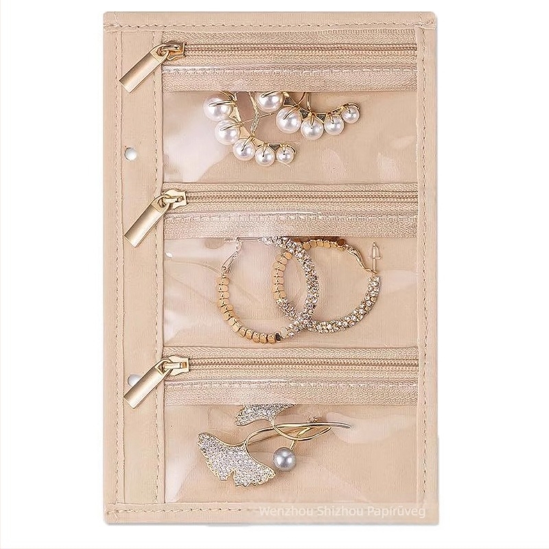 Nappa mintázatú PU bőr ékszer-táska, koreai stílusú clutch, merev kivitel