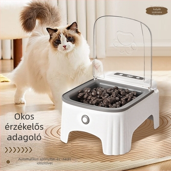 Automata macska- és kutya etető szenzoros fedéllel és időzített frissesség megőrzéssel kerámiatálban