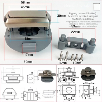 Új érkezés: RV gombos zár bútorokra és hajófülkékhez — cinkötvözet, fogantyú nélküli, zárhengő