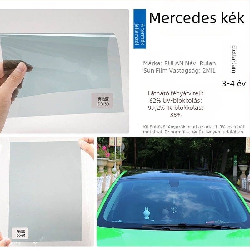 Járműhőszigetelő film - PET, fényáteresztés 5-80%, hőszigetelés 60%, UV védelem 99%