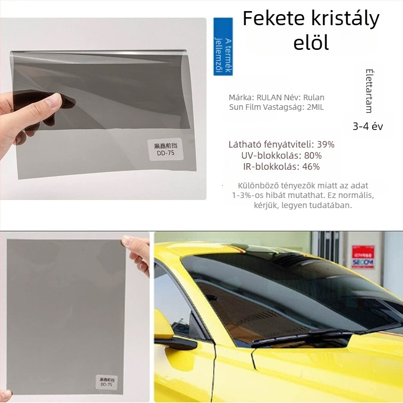 Járműhőszigetelő film - PET, fényáteresztés 5-80%, hőszigetelés 60%, UV védelem 99%