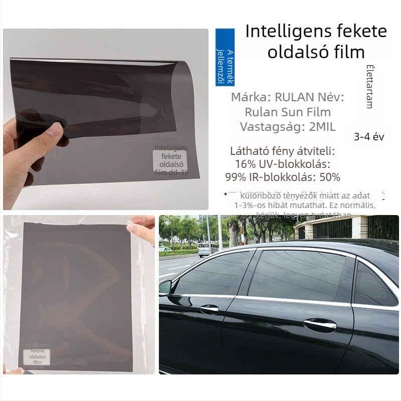 Járműhőszigetelő film - PET, fényáteresztés 5-80%, hőszigetelés 60%, UV védelem 99%