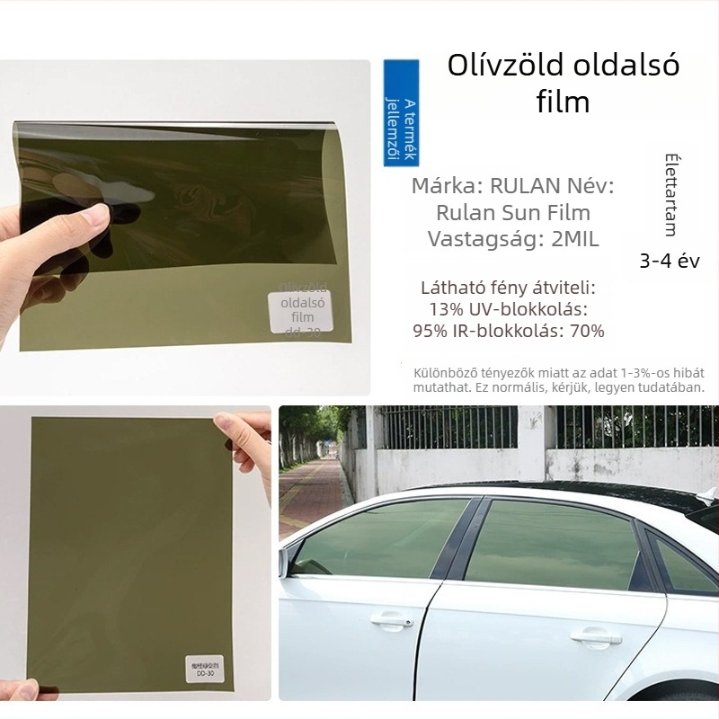 Járműhőszigetelő film - PET, fényáteresztés 5-80%, hőszigetelés 60%, UV védelem 99%