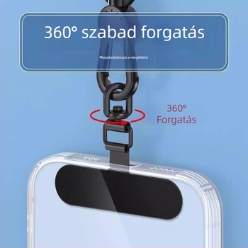 Telefontartó pánt montázs klipsz 360°-os forgó fém klip, fém, elektroplakált, uniszex, geometriai forma
