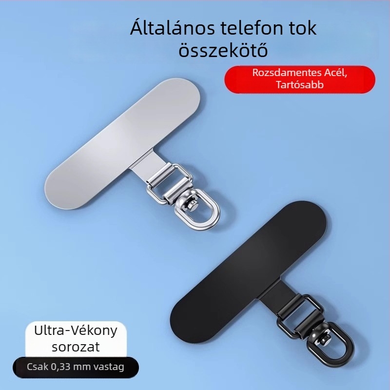 Telefontartó pánt montázs klipsz 360°-os forgó fém klip, fém, elektroplakált, uniszex, geometriai forma