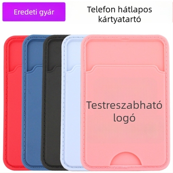 Telefon hátoldali kártyatartó személyre szabható logóval, műanyag, varrott, uniszex