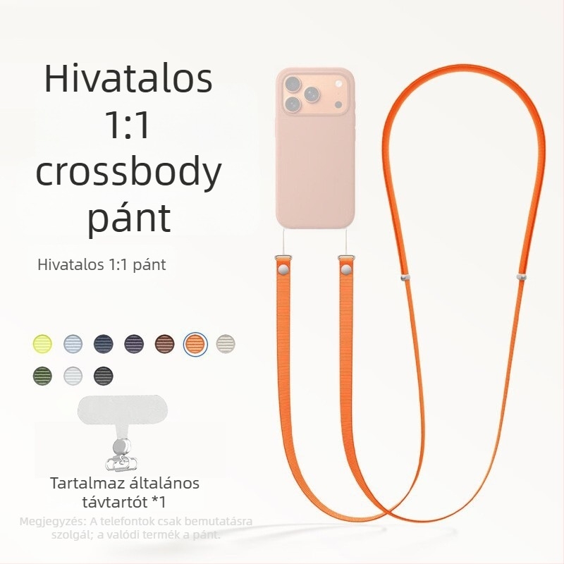 iPhone 17 mágneses nyakpánt, nylon fonott, uniszex, testreszabható logó, fém csat