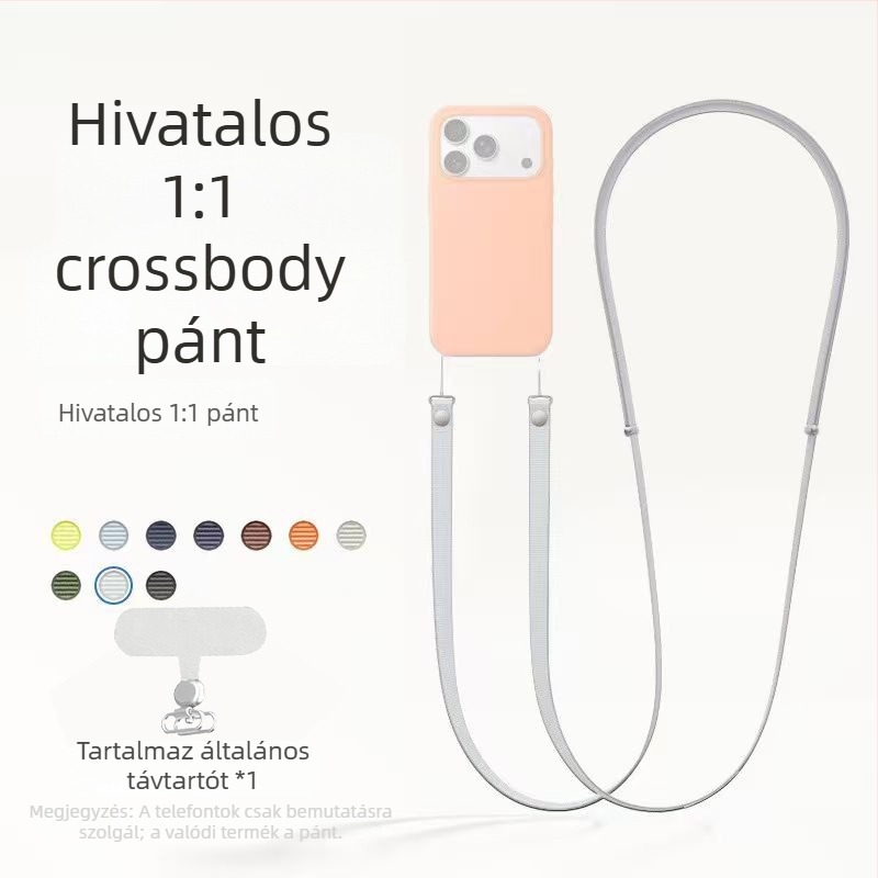 iPhone 17 mágneses nyakpánt, nylon fonott, uniszex, testreszabható logó, fém csat
