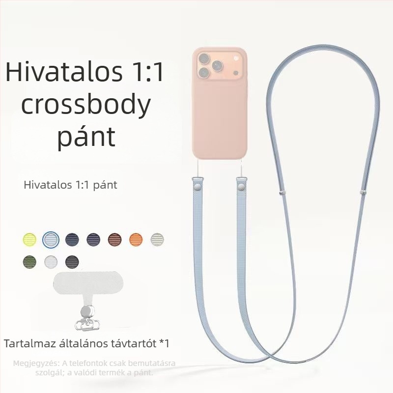 iPhone 17 mágneses nyakpánt, nylon fonott, uniszex, testreszabható logó, fém csat