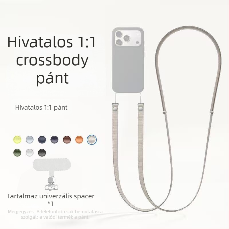 iPhone 17 mágneses nyakpánt, nylon fonott, uniszex, testreszabható logó, fém csat