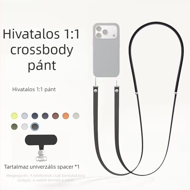iPhone 17 mágneses nyakpánt, nylon fonott, uniszex, testreszabható logó, fém csat