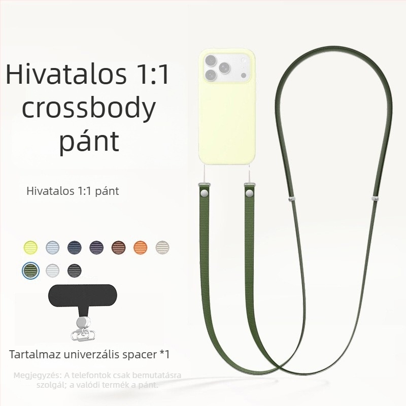 iPhone 17 mágneses nyakpánt, nylon fonott, uniszex, testreszabható logó, fém csat