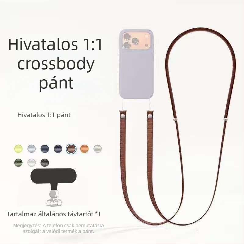 iPhone 17 mágneses nyakpánt, nylon fonott, uniszex, testreszabható logó, fém csat