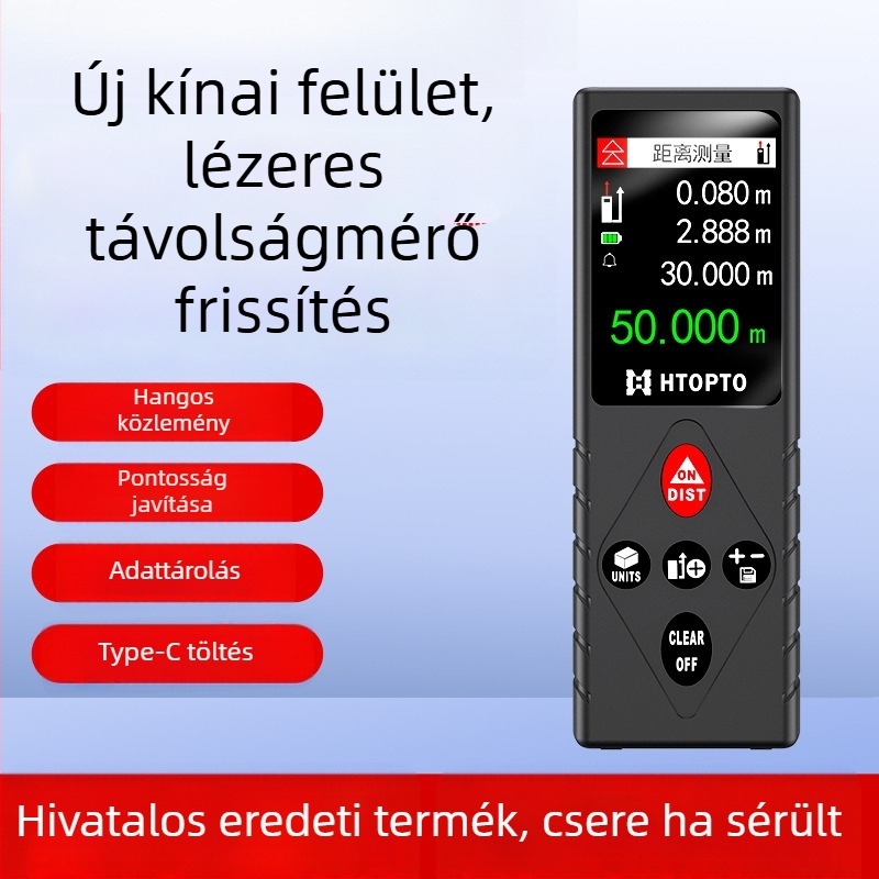 Lézeres távolságmérő – kézben tartható, infravörös, digitális vonalzó