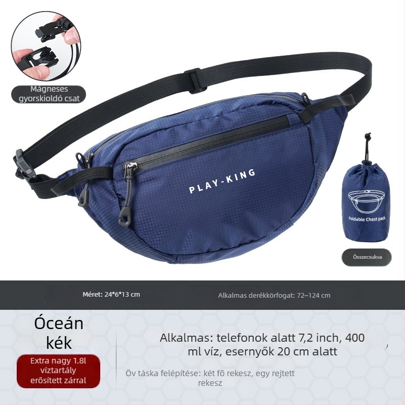 Unisex nylon sport deréktáska – lélegző, vízálló, ultrakönnyű, anti-lopás funkcióval, kültéri sportokra
