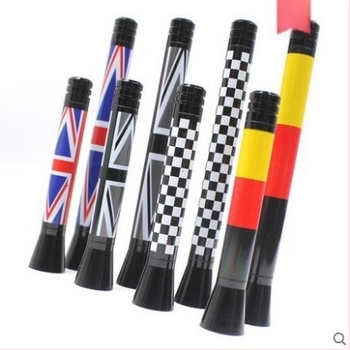 Mini autóantenna brit és német zászlókkal, dekoratív antenna univerzális járművekhez, menetes szerelés, 12V, Dazzling
