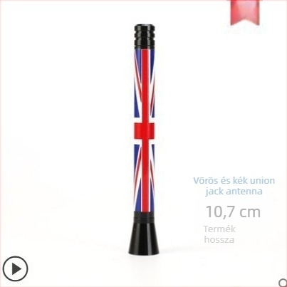 Mini autóantenna brit és német zászlókkal, dekoratív antenna univerzális járművekhez, menetes szerelés, 12V, Dazzling