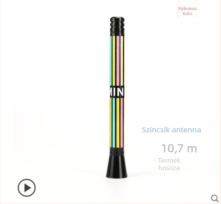Mini autóantenna brit és német zászlókkal, dekoratív antenna univerzális járművekhez, menetes szerelés, 12V, Dazzling
