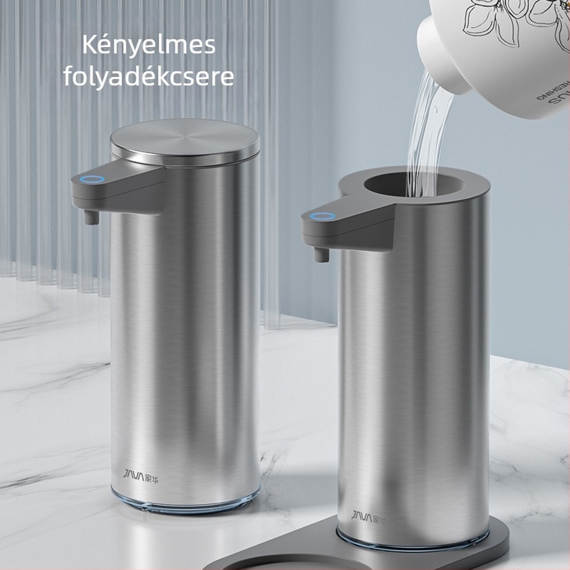 Automatikus szappanadagoló szenzorral, rozsdamentes acél, falra szerelhető, indukciós működés, ujjlenyomat-mentes felület, 500 g