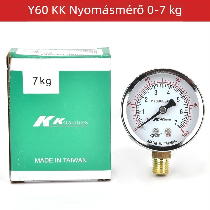 Diafragmás nyomásmérő (tartomány 0-2.5; pontosság 0.1 kg; menetes csatlakozás; környezeti hőmérséklet 0-100)