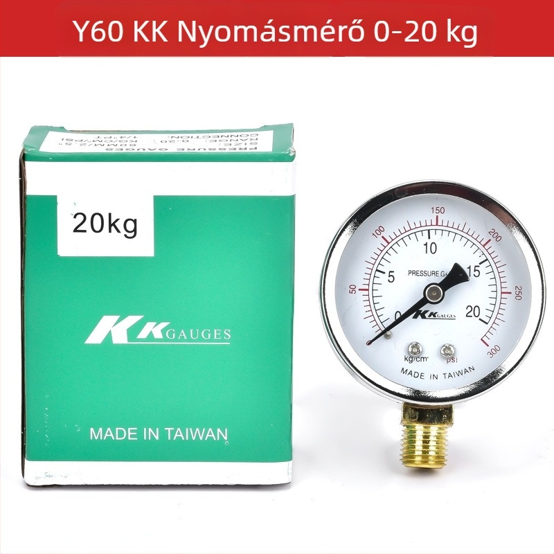 Diafragmás nyomásmérő (tartomány 0-2.5; pontosság 0.1 kg; menetes csatlakozás; környezeti hőmérséklet 0-100)