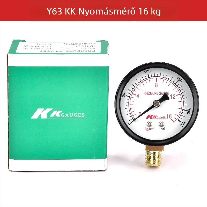 Diafragmás nyomásmérő (tartomány 0-2.5; pontosság 0.1 kg; menetes csatlakozás; környezeti hőmérséklet 0-100)