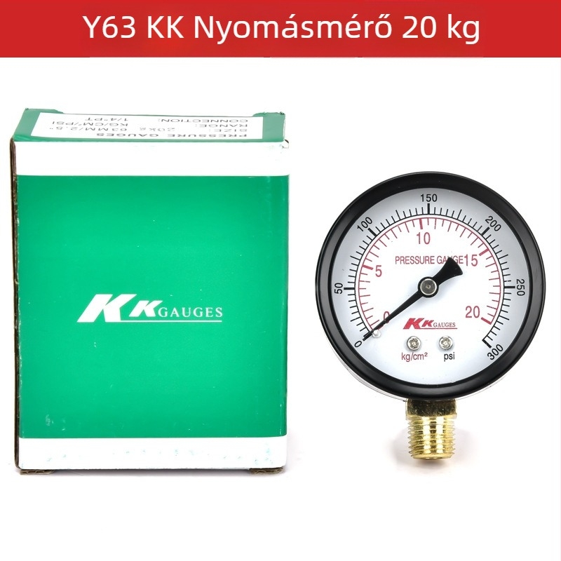 Diafragmás nyomásmérő (tartomány 0-2.5; pontosság 0.1 kg; menetes csatlakozás; környezeti hőmérséklet 0-100)