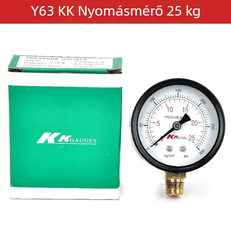 Diafragmás nyomásmérő (tartomány 0-2.5; pontosság 0.1 kg; menetes csatlakozás; környezeti hőmérséklet 0-100)