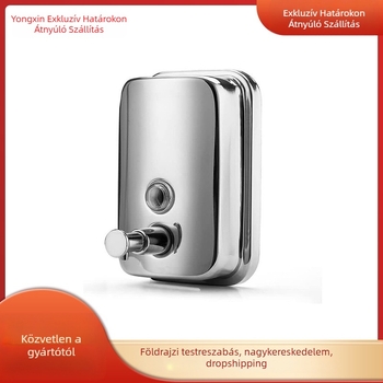 Fürdőszobai szappanadagoló, 304 rozsdamentes acél, Yongxin, kézi nyomású működés, modern minimalista stílus (Fényes felület; Tömeg: 440 g)