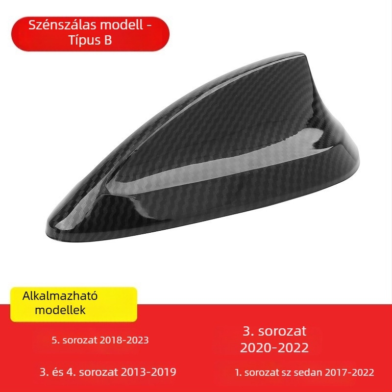 BMW szénszálas antennefedél, cápauszony formájú, dekoratív antenna minden BMW modellhez, ragasztásos telepítés