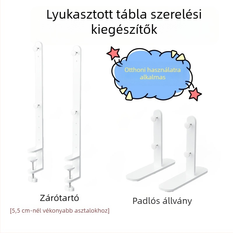 Asztali clip-állvány falra szerelhető, műanyagból, 1 réteg, állítható megerősített rögzítő keret, többfunkciós
