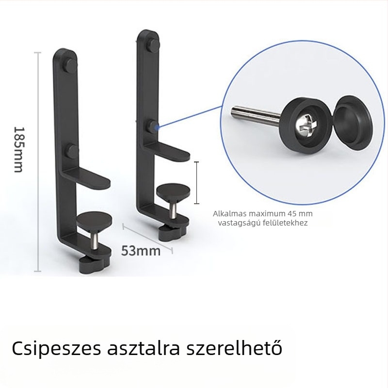 Asztali clip-állvány falra szerelhető, műanyagból, 1 réteg, állítható megerősített rögzítő keret, többfunkciós