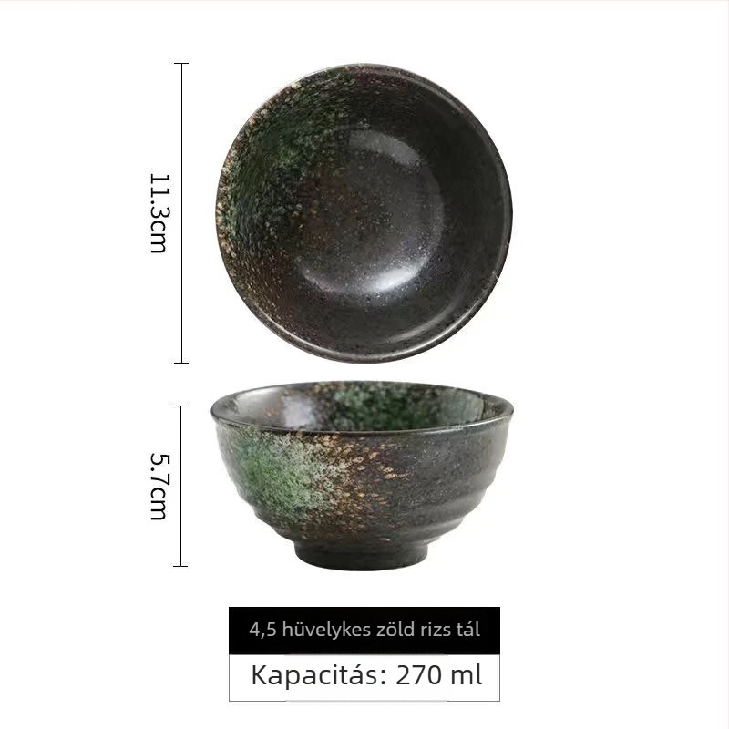 Japán stílusú porcelán rizs tálak – kör alakú, mikrohullámú sütőben használható, színes máz bevonat, logó testreszabható, étkészlet