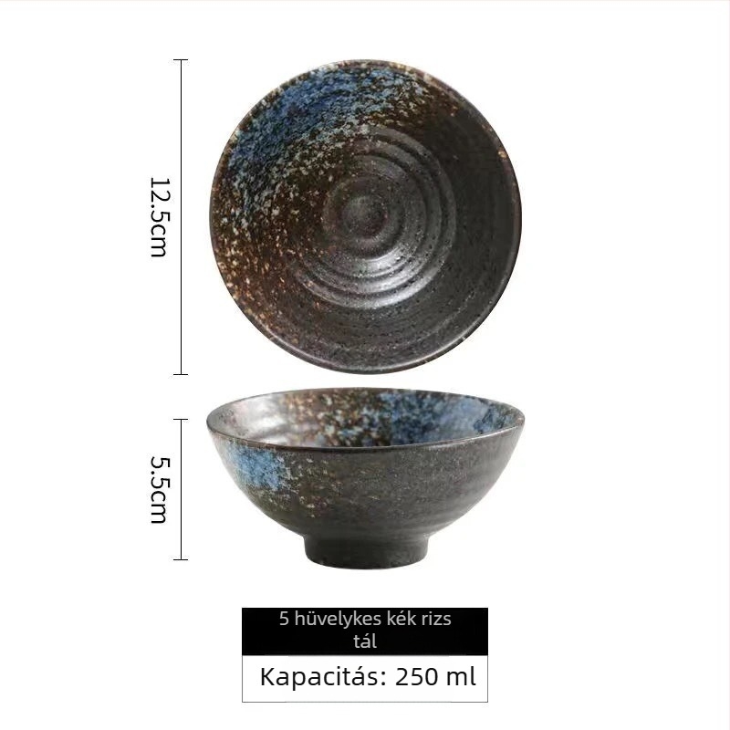 Japán stílusú porcelán rizs tálak – kör alakú, mikrohullámú sütőben használható, színes máz bevonat, logó testreszabható, étkészlet