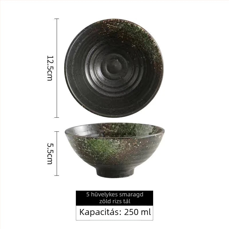 Japán stílusú porcelán rizs tálak – kör alakú, mikrohullámú sütőben használható, színes máz bevonat, logó testreszabható, étkészlet